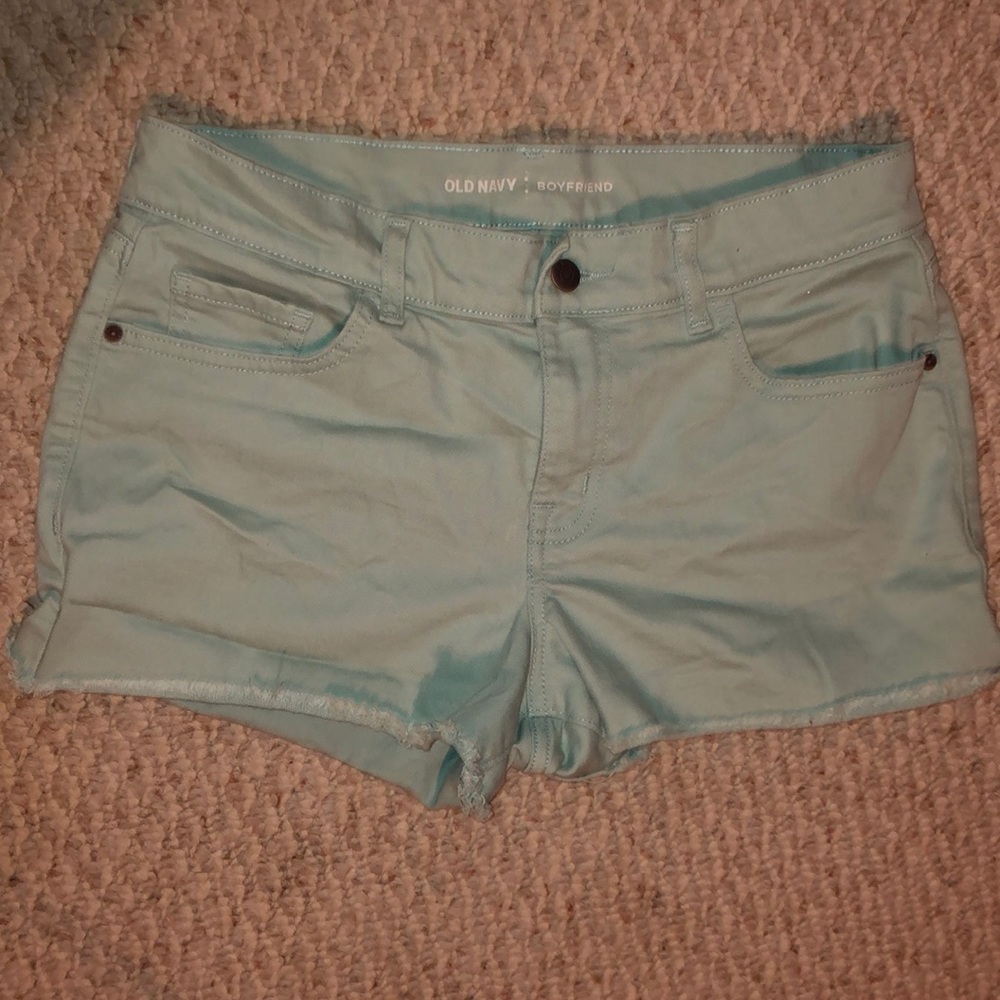 Turquoise jean shorts